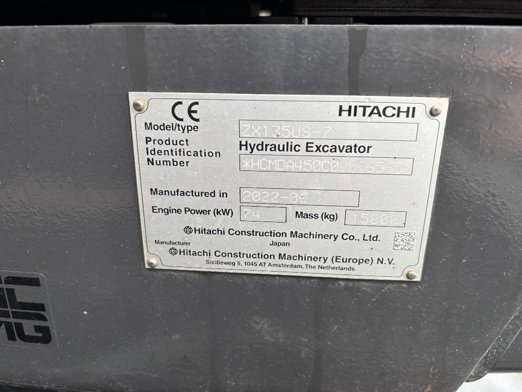 Hitachi ZX 135 US-7 / Rototilt, Rasvari, Stage V kuva 8