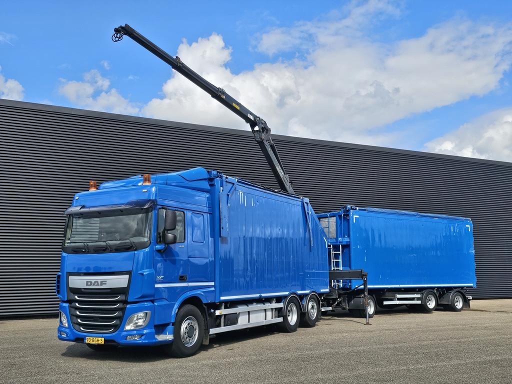 Camion plateau grue DAF XF 440 6x2 / PENZ - KRAN + TIPPER — occasion 2015