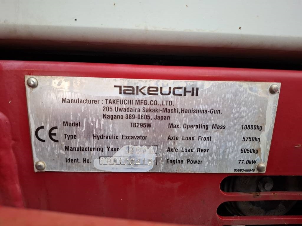 Takeuchi TB 295 W/rotátor, kliešte, ohrievač, mazivo kuva 11