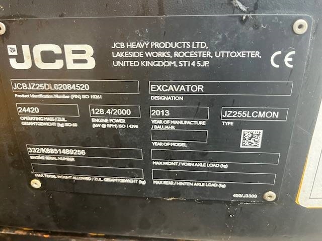 JCB JZ 255 LC / Billenő + fogó, Zsír, Fűtés kuva 20