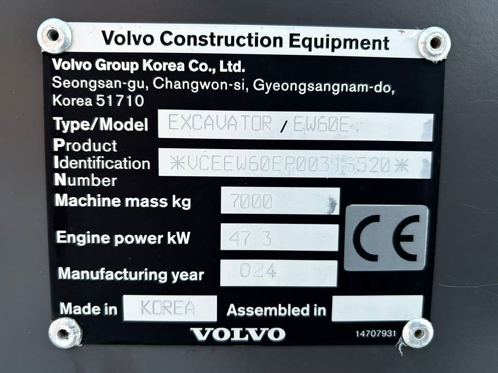 Volvo EW60E / Engcon, Heater, Grease, 1 owner! kuva 13