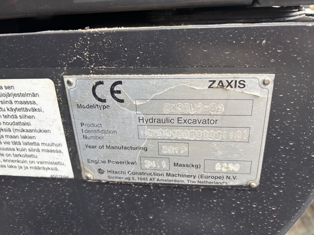 Hitachi ZX 85 US-5 / Rototilt, Godet, Graisse, Chauffage kuva 9
