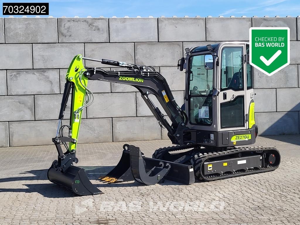 Zoomlion ZE27 GU KUBOTA ENGINE - CW / 3 BUCKETS - CE CERTIF