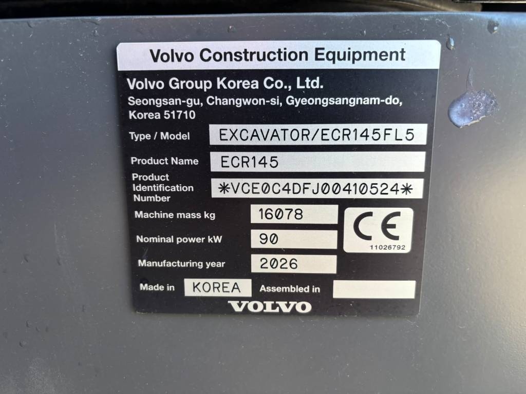 Volvo ECR 145 FL, Uusi/Ajamaton,  nopeaan toimitukseen! kuva 15