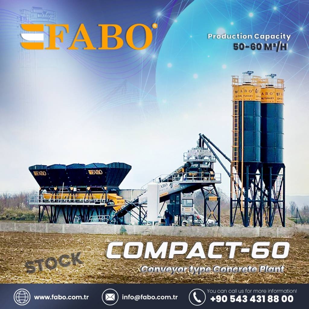 Fabo CENTRALE À BÉTON COMPACTE À BANDE 60 M3/H | STOCK