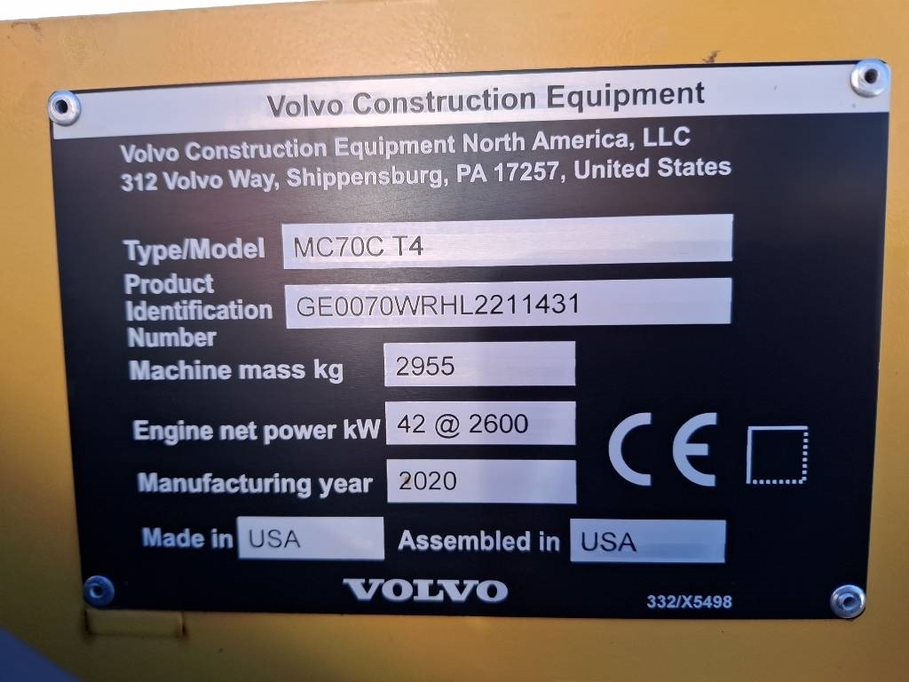 Volvo MC 70C T4 / Grease, Bucket, Heater, new tires kuva 10