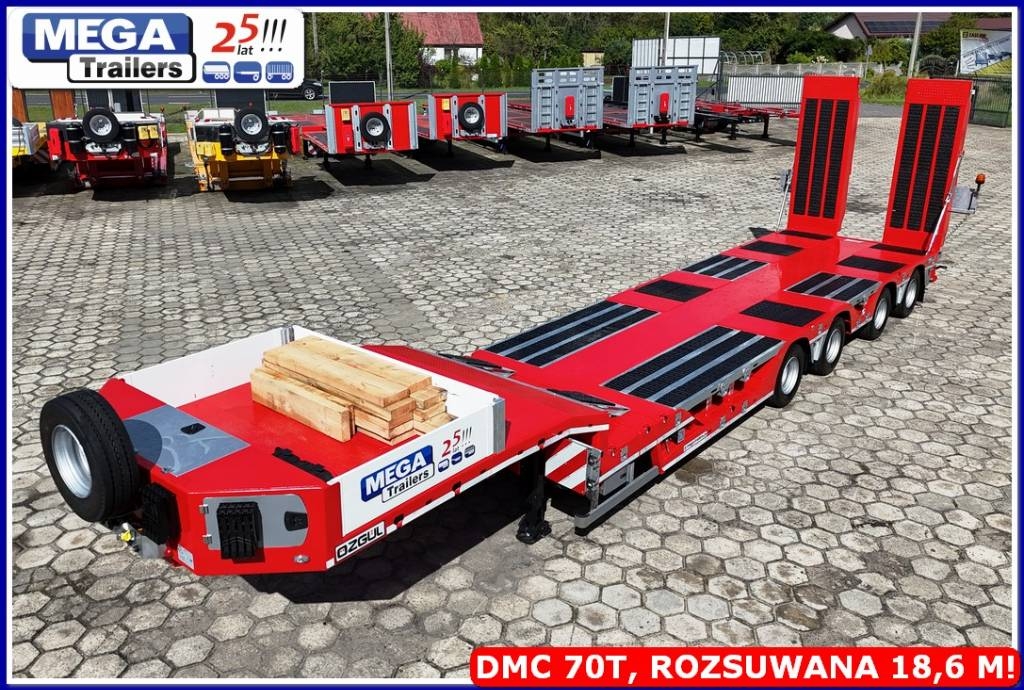 Ozgul 4 axle lowbed, DMC 70 T, extandable 18,60 m, PTO