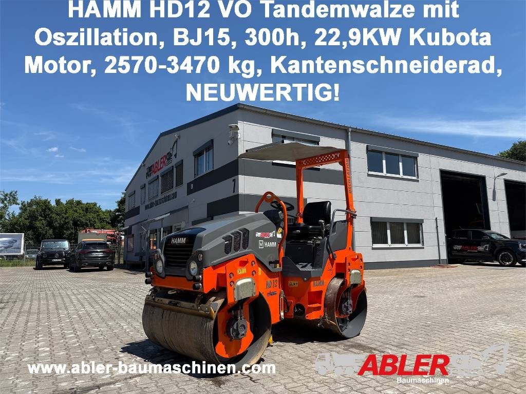 Rouleau tandem Hamm HD12 VO Tandemwalze 22,9 kW Kubota — occasion 2015, 300 h