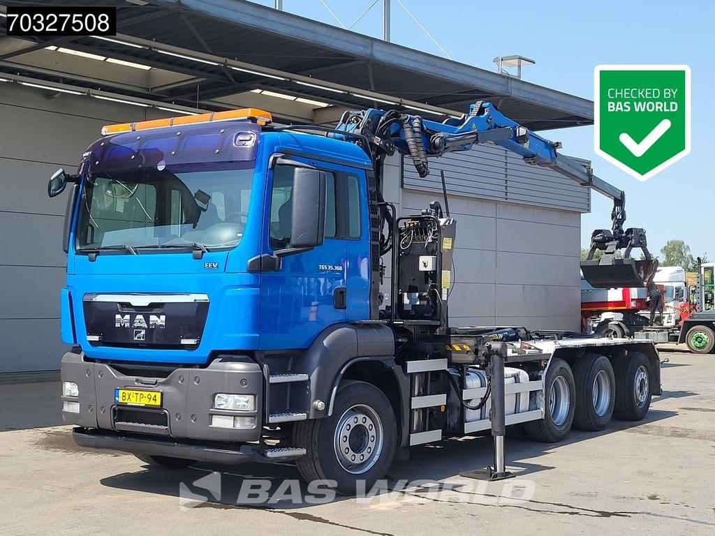 Camion ampliroll MAN TGS 35.360 TGS 8X4 Palfinger Q170Z95TR Z-Crane + H — occasion 2010