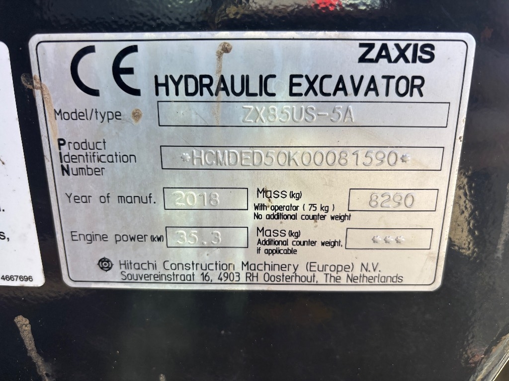 Hitachi ZX 85 US / MYYTY , PREDANÉ !!!! kuva 10