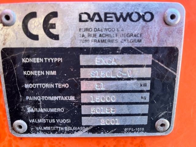 Daewoo S 150 LC-V / METSÄALUSTA, Rasvari,Lämmitin Ym.. kuva 21