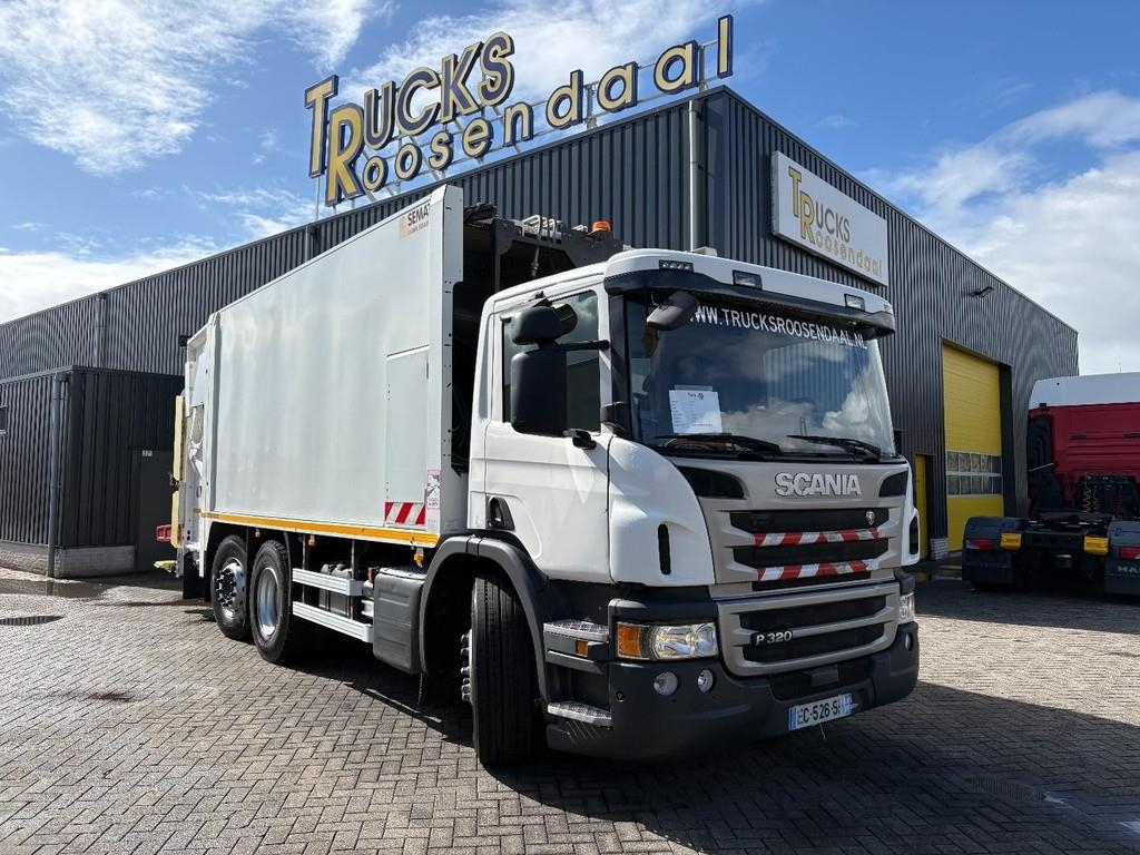 Camion poubelle Scania P 320 + SEMAT + 6X2 STEERING + EURO 6 + PERFECT SY — occasion 2016