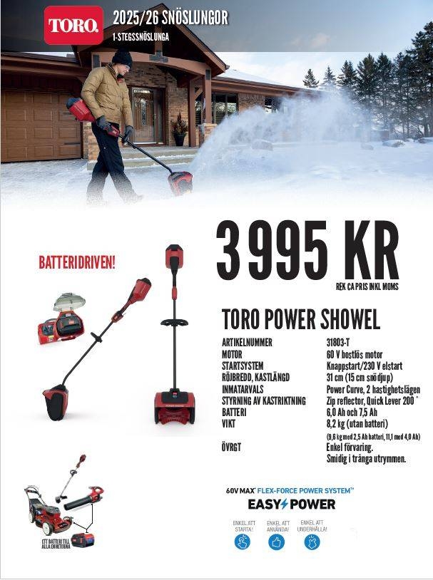 Toro Power Showel 60V Batteridriven