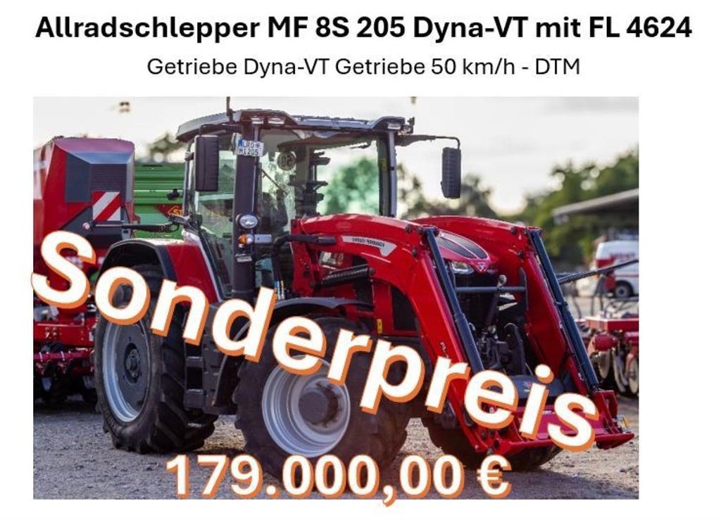 Tracteur agricole Massey Ferguson 8S.205 DVT EXCLUSIVE + FRONTLADER — occasion 2023, 427 h