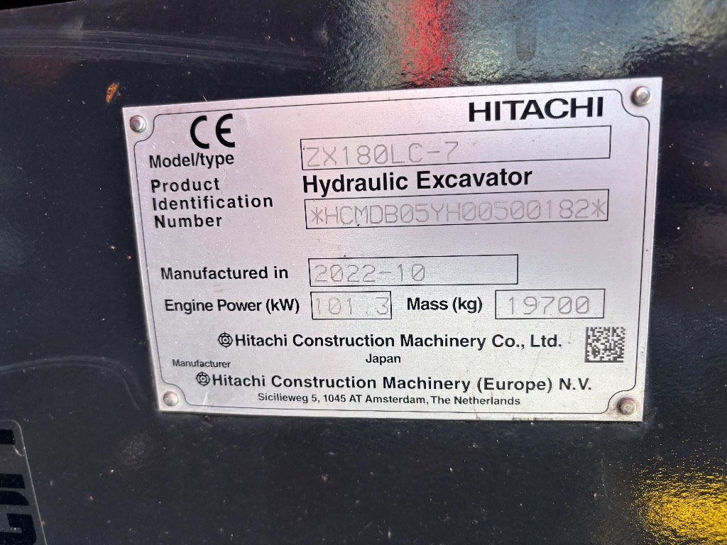 Hitachi ZX 180 LC / Pienet tunnit, Rasvari, Stage V kuva 7