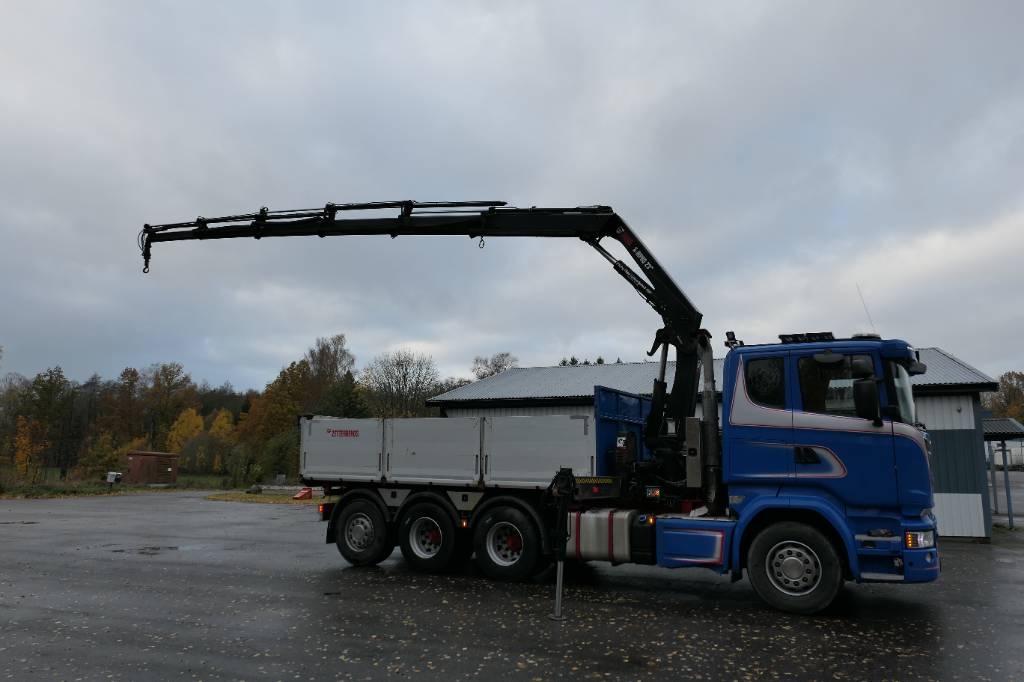 Camion plateau grue Scania Tipp/Kran R520lb8x4*4hnb — occasion 2017