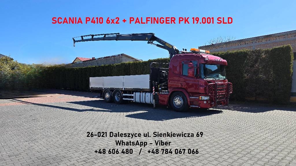 Scania P410 6x2 euro6 + Palfinger PK 19001