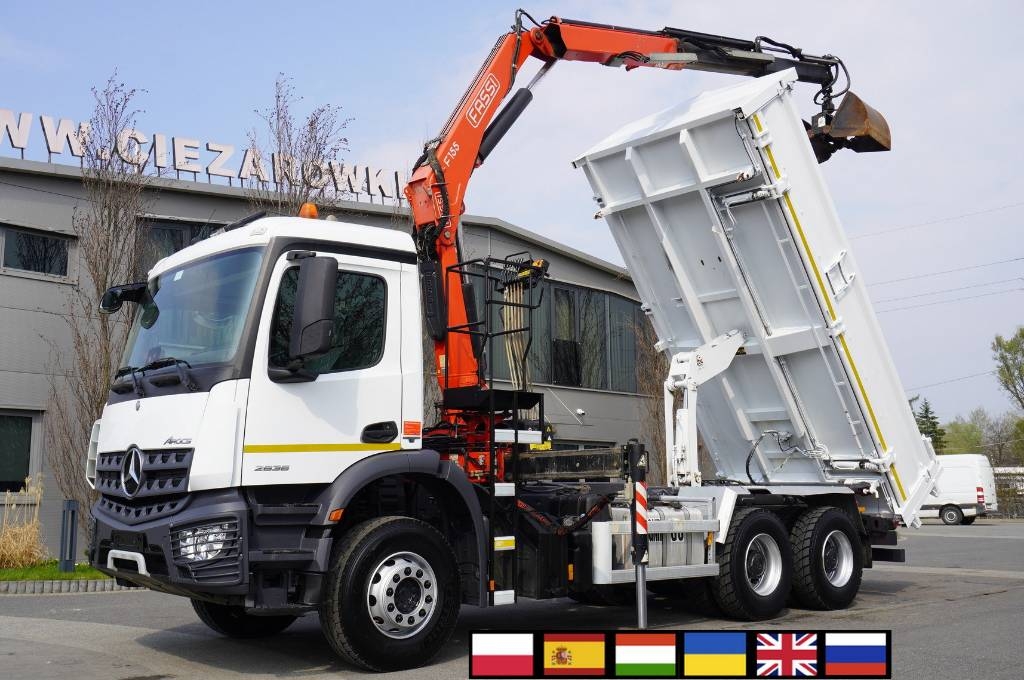 Mercedes-Benz Arocs 2636 / 6x4 / HDS Fassi / Wywrotka 3 str