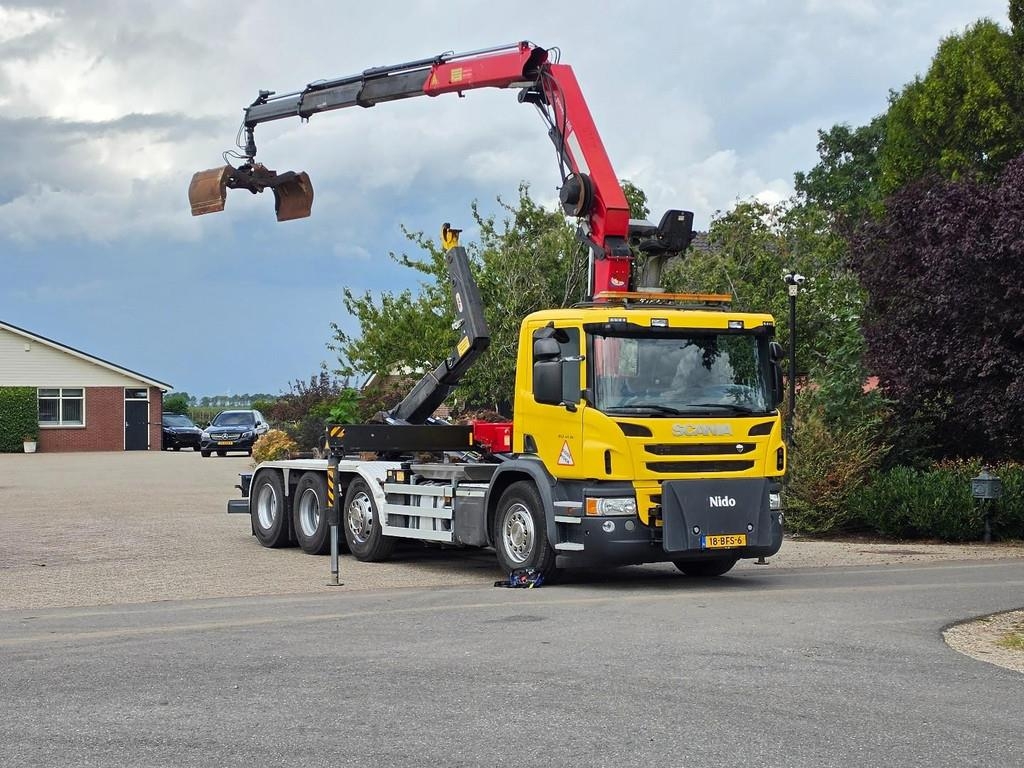 Camion ampliroll Scania P450 8x2!! CRANE/HOOK!! EX-MUNICIPALITY!! EURO6!! — occasion 2015