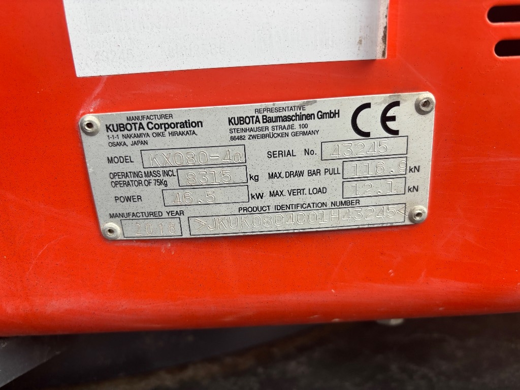 Kubota KX 080-4 / Engcon, 2 cazos, Grasa, Orugas nuevas kuva 9