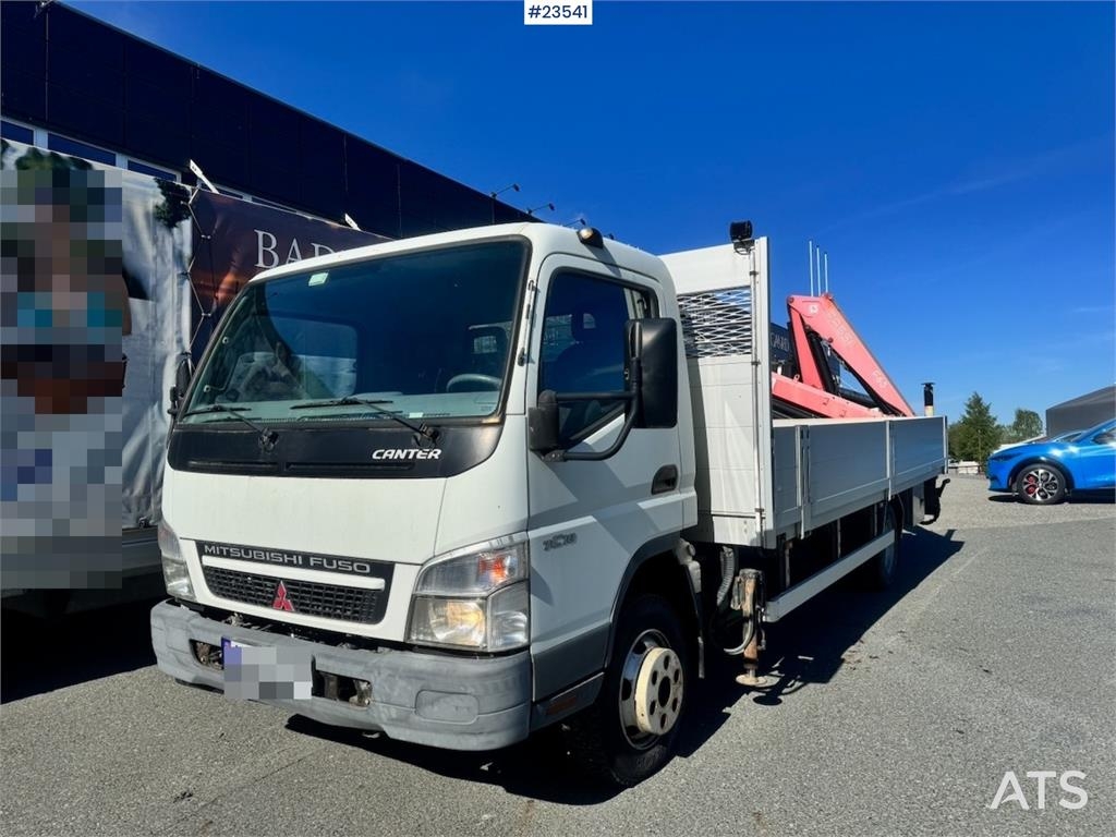 Mitsubishi Fuso Canter Flatbed Truck with Rear-Mounted Crane 
