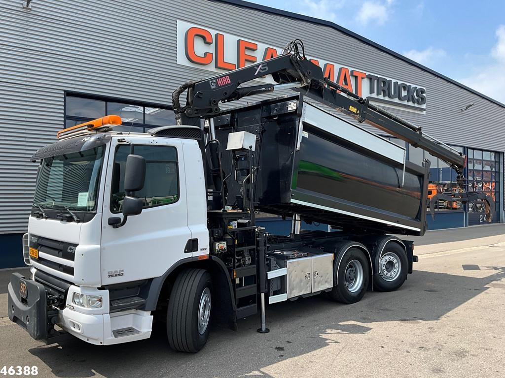 Camion benne DAF FAN 75 CF 250 Hiab 14 Tonmeter laadkraan — occasion 2012