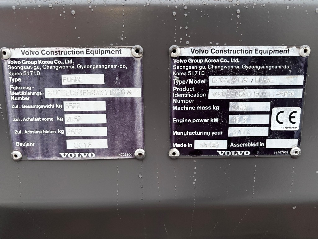 Volvo EW 60 E / Engcon, Pliers, Grease, Heater kuva 9
