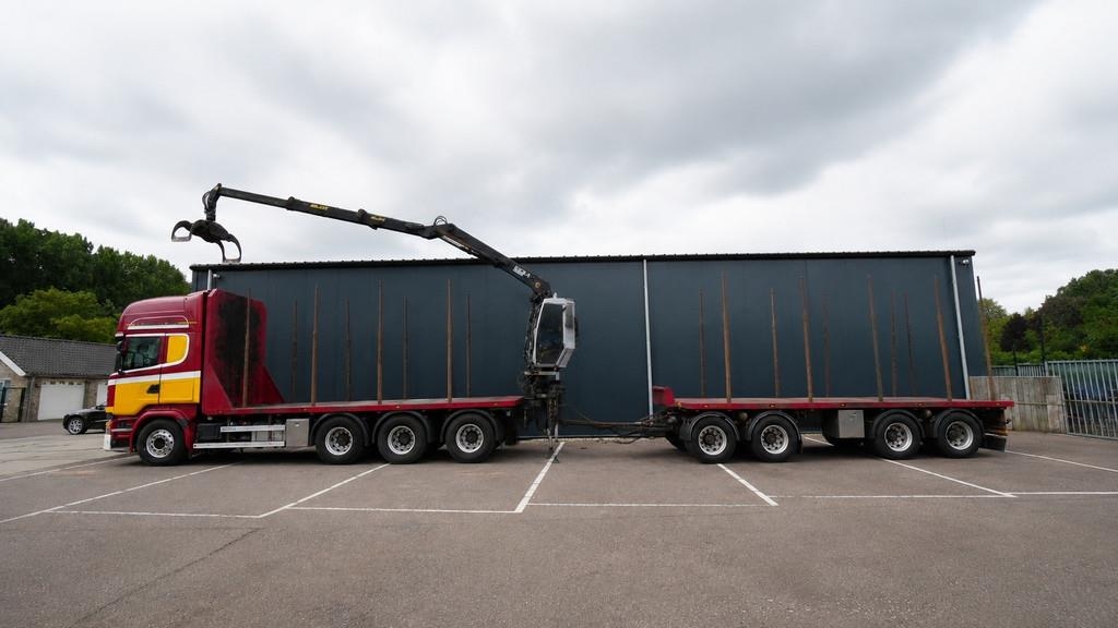 Scania R 580 V8 8X4 LOGTRANSPORT COMBI WITH KESLA 2112 Z