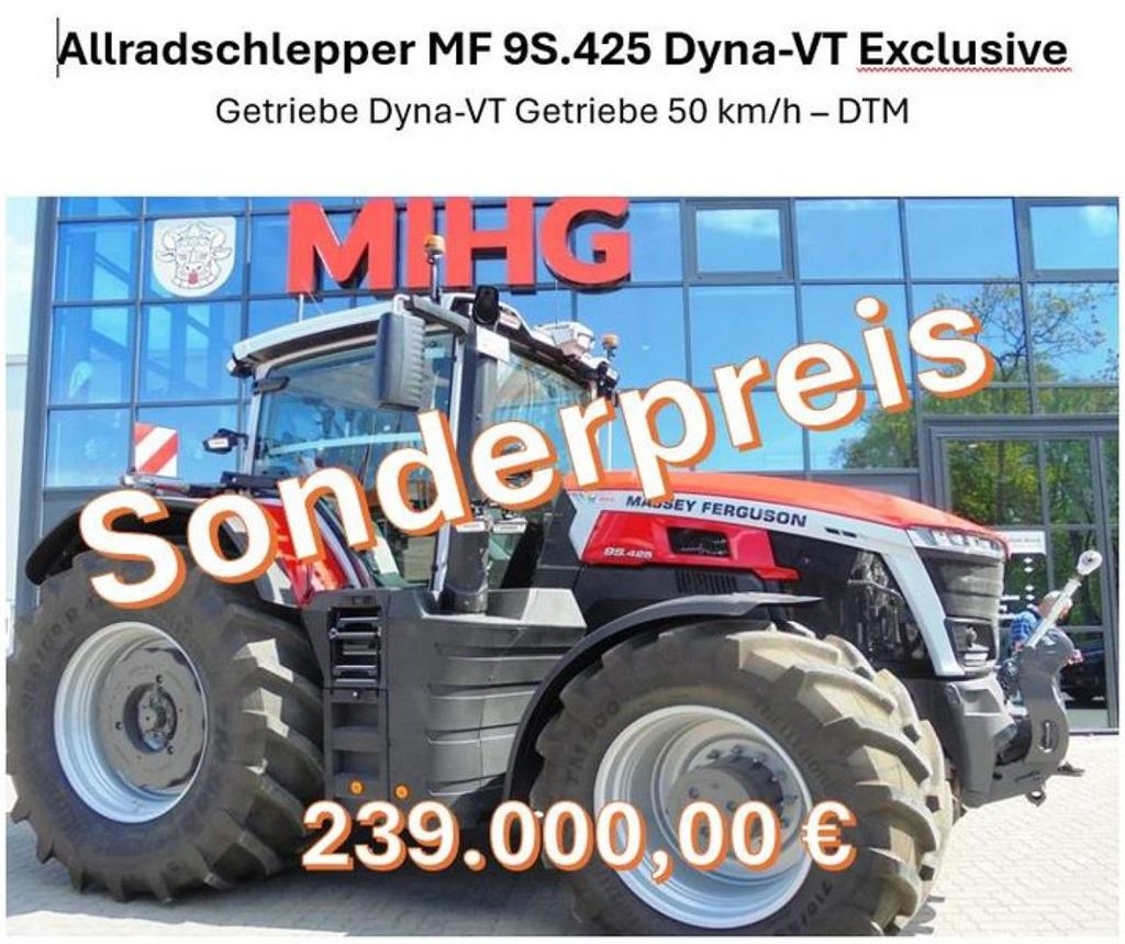 Tracteur agricole Massey Ferguson 9S.425 DVT EXCLUSIVE — occasion 2025, 1 136 h