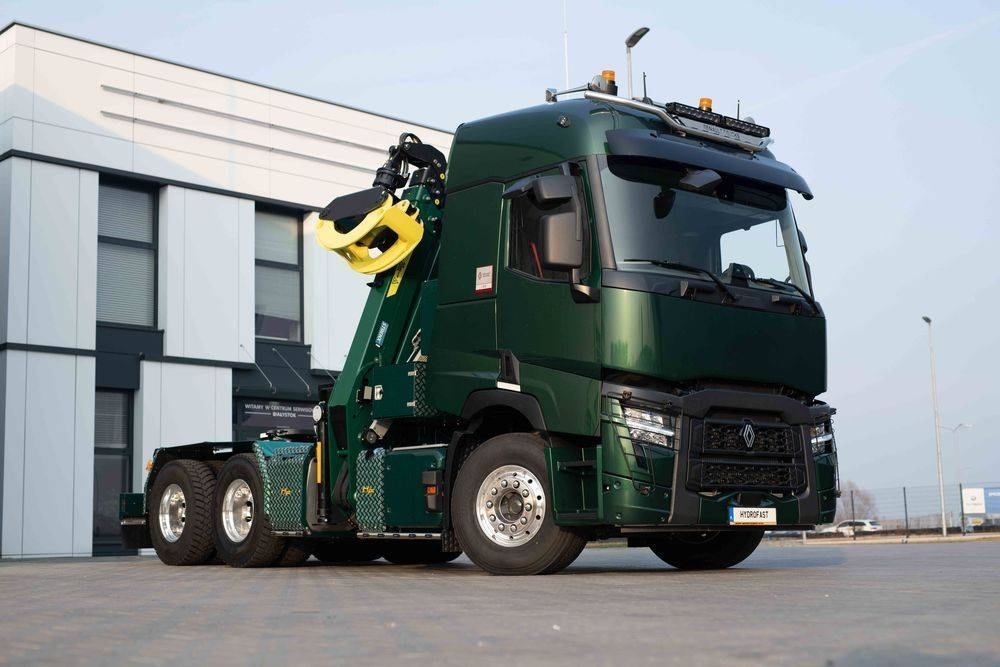 Renault C P6X4 log transport body craneTajfun 270Z 9.6