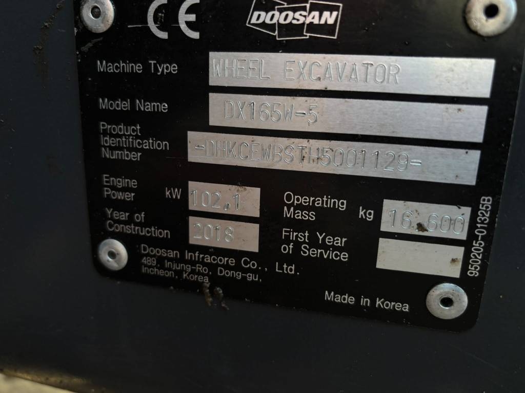 Doosan DX 165 W-5 / 3D, Engcon, Grease, 6 příslušenství kuva 18