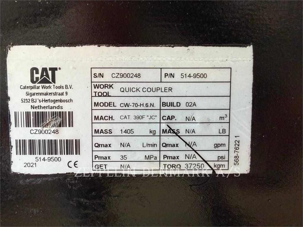 CAT WORK TOOLS (SERIALIZED) QUICK COUPLER CW-70-H.6.N