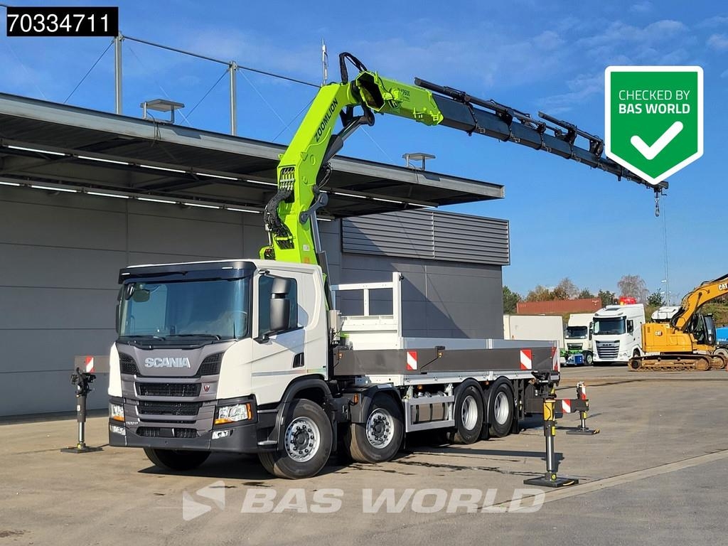 Camion plateau Scania P500 8X4 New! Zoomlion ZLK7600V8 Kran Remote — occasion 2026