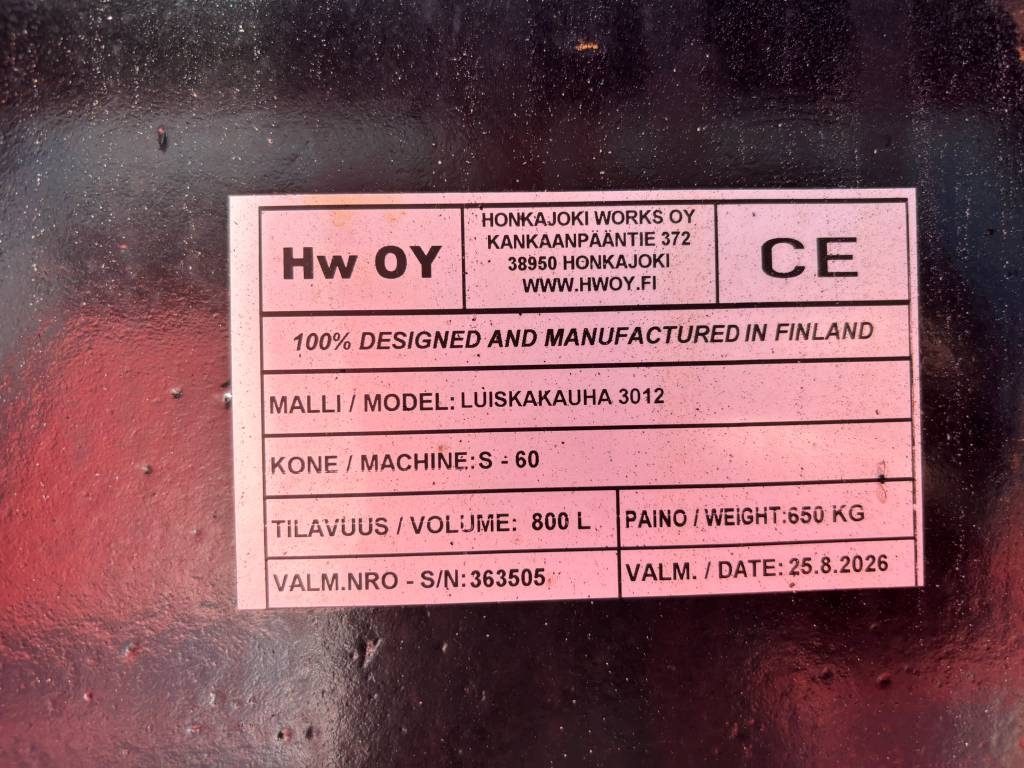 Honkajoki Works Skid kauss 1650mm / 800L S60 kuva 5