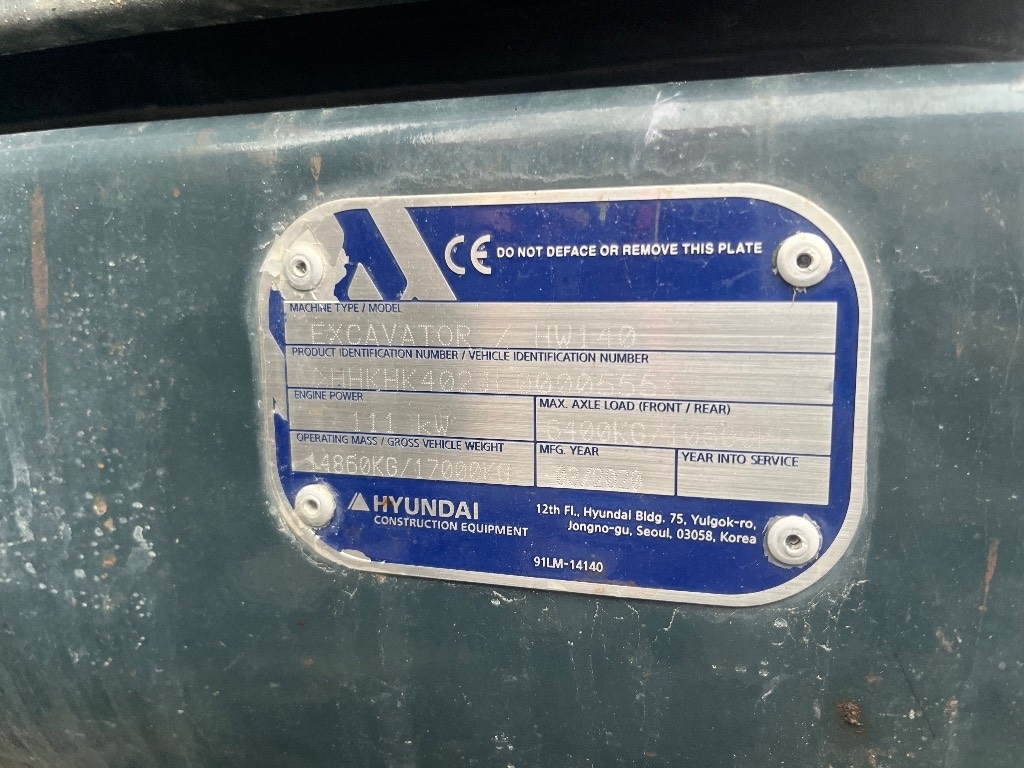 Hyundai HW 140 / Myyty, Sold kuva 7