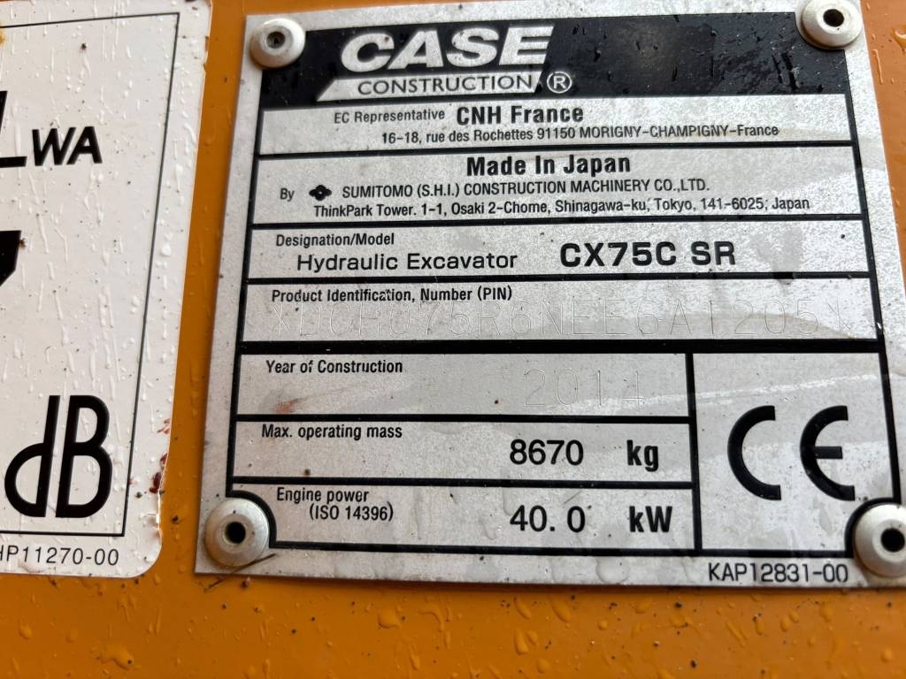 CASE CX 75 / Engcon, 5-työlaitetta, Rasvari kuva 15