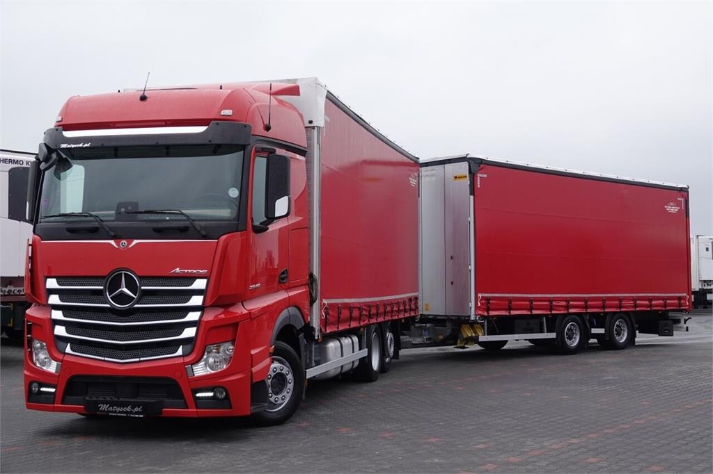 truck with trailer - curtainsider truck