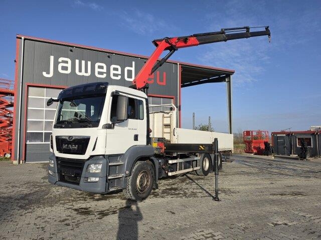 Camion plateau MAN TGS 26.400 /Palfinger PK14002-EH B/ Funk / Kran — occasion 2018, 1 h