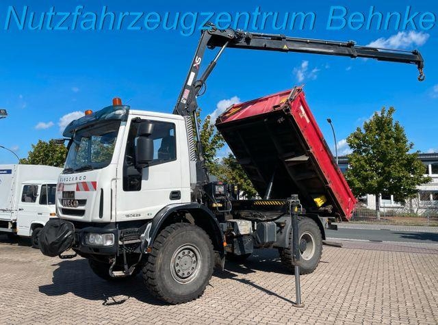 Camion benne Iveco EuroCargo ML 150E25/ 4x4/ Hiab+FB+5/6/ AC/ Winde — occasion 2010