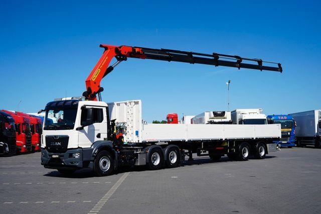 Camion plateau grue MAN TGS 33.510 / 6 X 4 / HDS PALFINGER PK 42 002 SH — occasion 2021