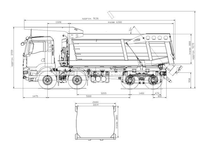 MAN TGS 44.400 8x4 EURO2 FML MINE KIPPER 23M3