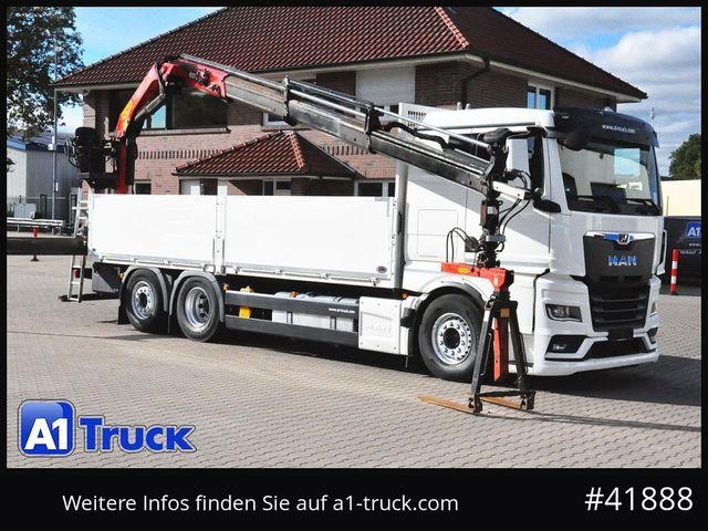 Camion plateau grue MAN TGX 26.510 LL PK 17.001L Intarder Lenkachse — occasion 2021