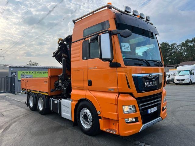 Camion plateau grue MAN TGX 26.540 6x4/D38/HIAB XS 477E/295h/Stand-AC/AC — occasion 2019, 295 h