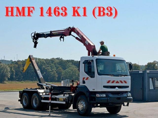 Renault KERAX 370 DCI * ABROLLKIPPER 4,85 m * KRAN * 6x4