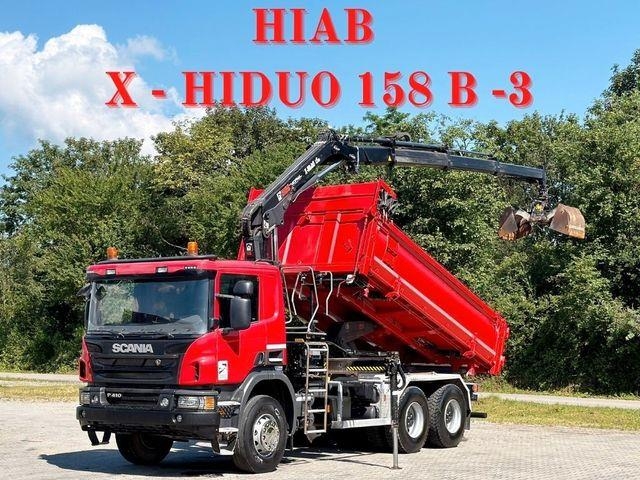 Scania P 410 Kipper 4,95m * KRAN/FUNK + BORDMATIC *6x4