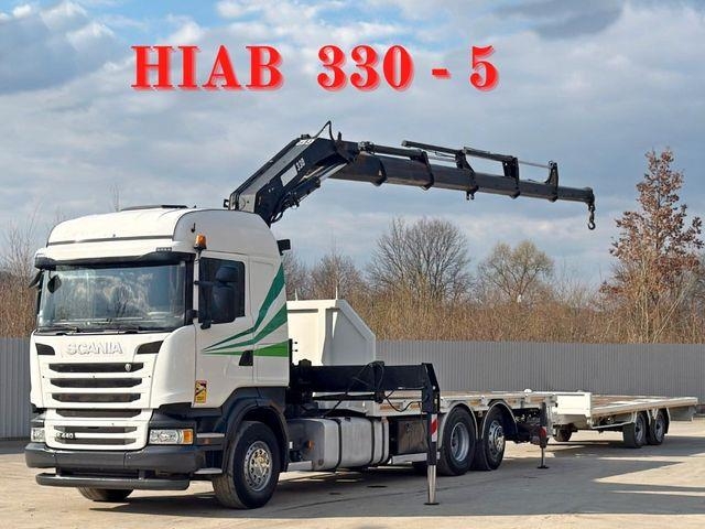 Scania R 440 * HIAB 330 - 5 + FUNK + Anhänger! 6x2