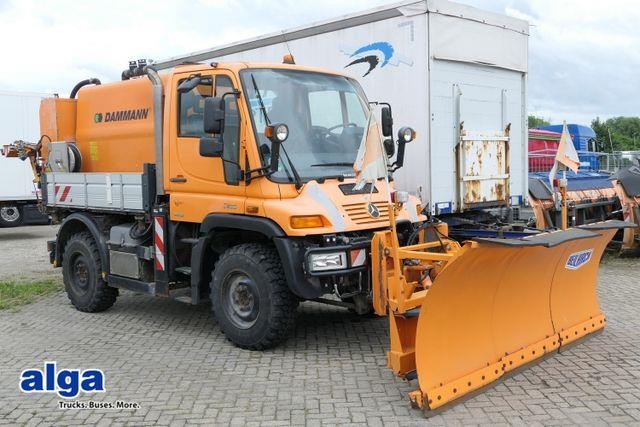 Unimog 405/10, Anbaiplatte, Schneeschild,Streuer