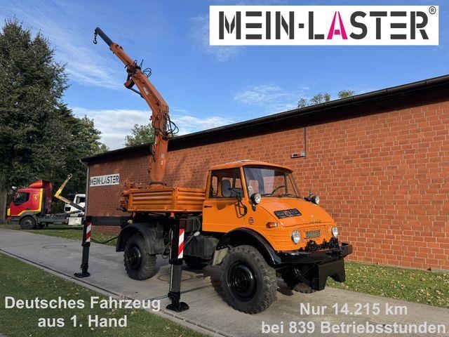 Camion plateau grue Atlas Unimog U 1100 AK 3006 nur 14.215 km-1. Hand — occasion 1980