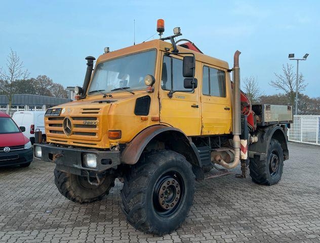Camion plateau Unimog U 5000 Doka Pritsche/ PK 10.502 A/ AC/ AHK/ EU 3 — occasion 2006
