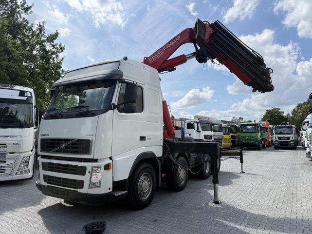 Camion plateau grue Volvo FH12 460 8X4 Kran Fassi F1000 — occasion 2004